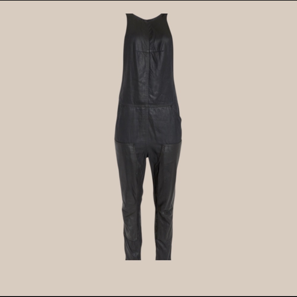 Alexander Wang leather / polyester jumpsuit